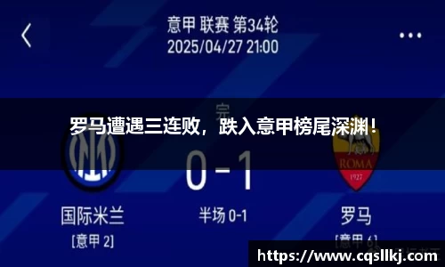罗马遭遇三连败，跌入意甲榜尾深渊！